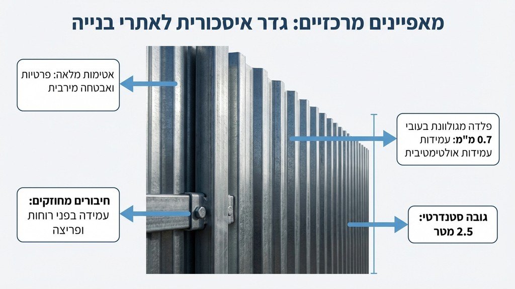 גדר איסכורית לאתר בנייה בחיפה - תקריב המציג עמידות