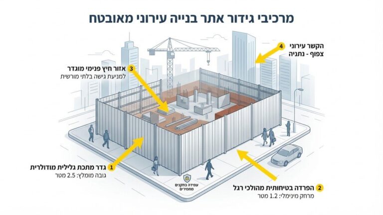 אתר בנייה מגודר בלב העיר נתניה להבטחת בטיחות הציבור