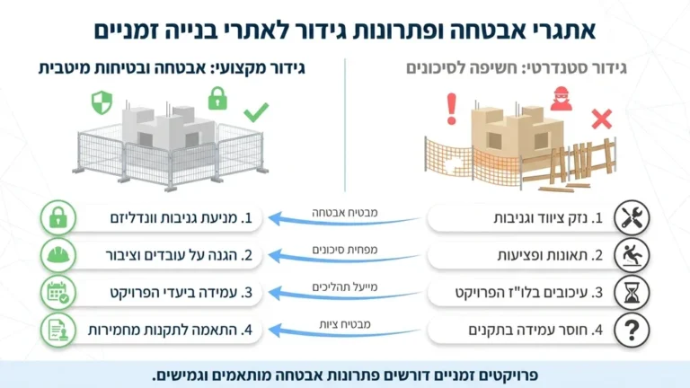 גידור נייד תקני סביב אתר עבודה זמני בעיר