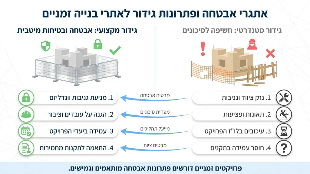 גידור נייד תקני סביב אתר עבודה זמני בעיר