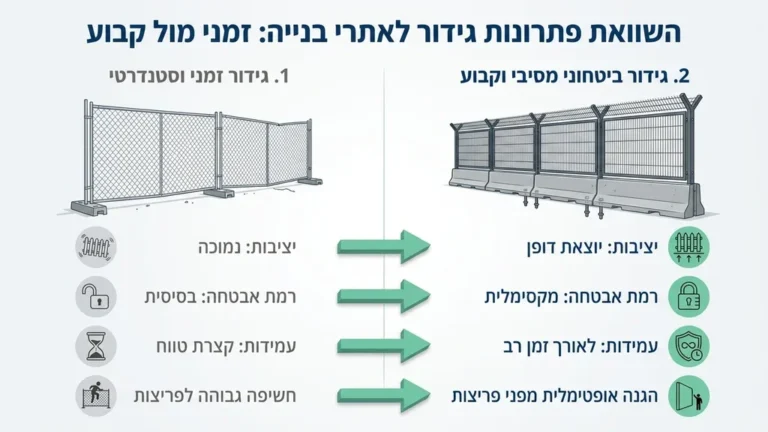 גדר ביטחונית מסיבית לאתר בנייה