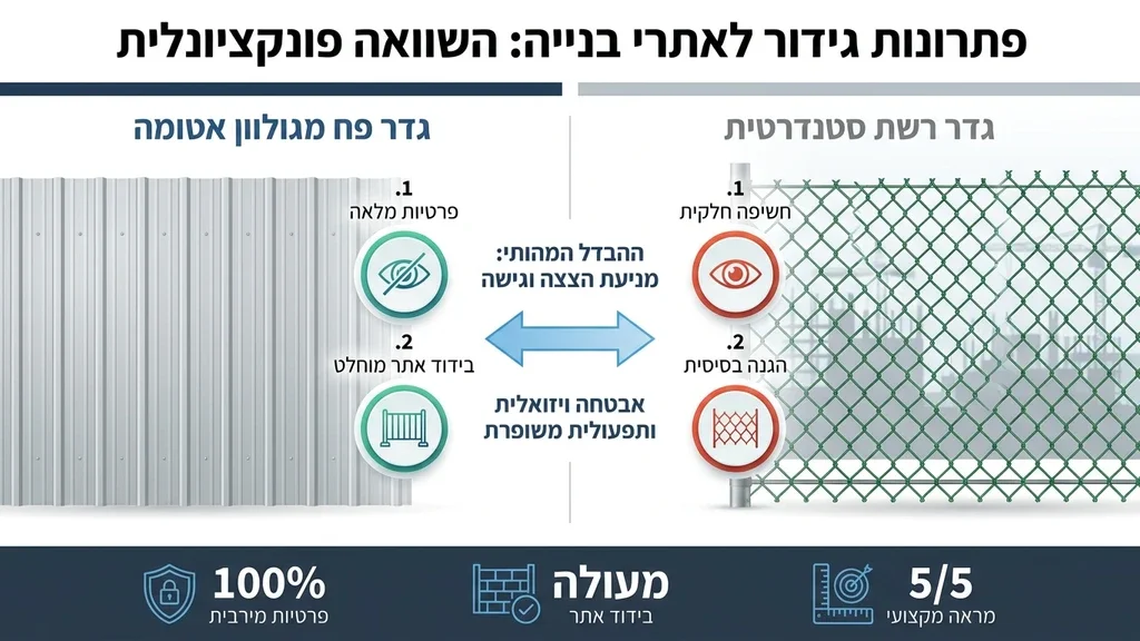 גדר איסכורית איכותית ומקצועית סביב אתר בנייה פעיל